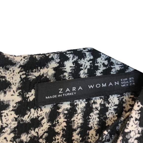 Zara Houndstooth Bell Sleeve Dress New - Picture 5 of 10